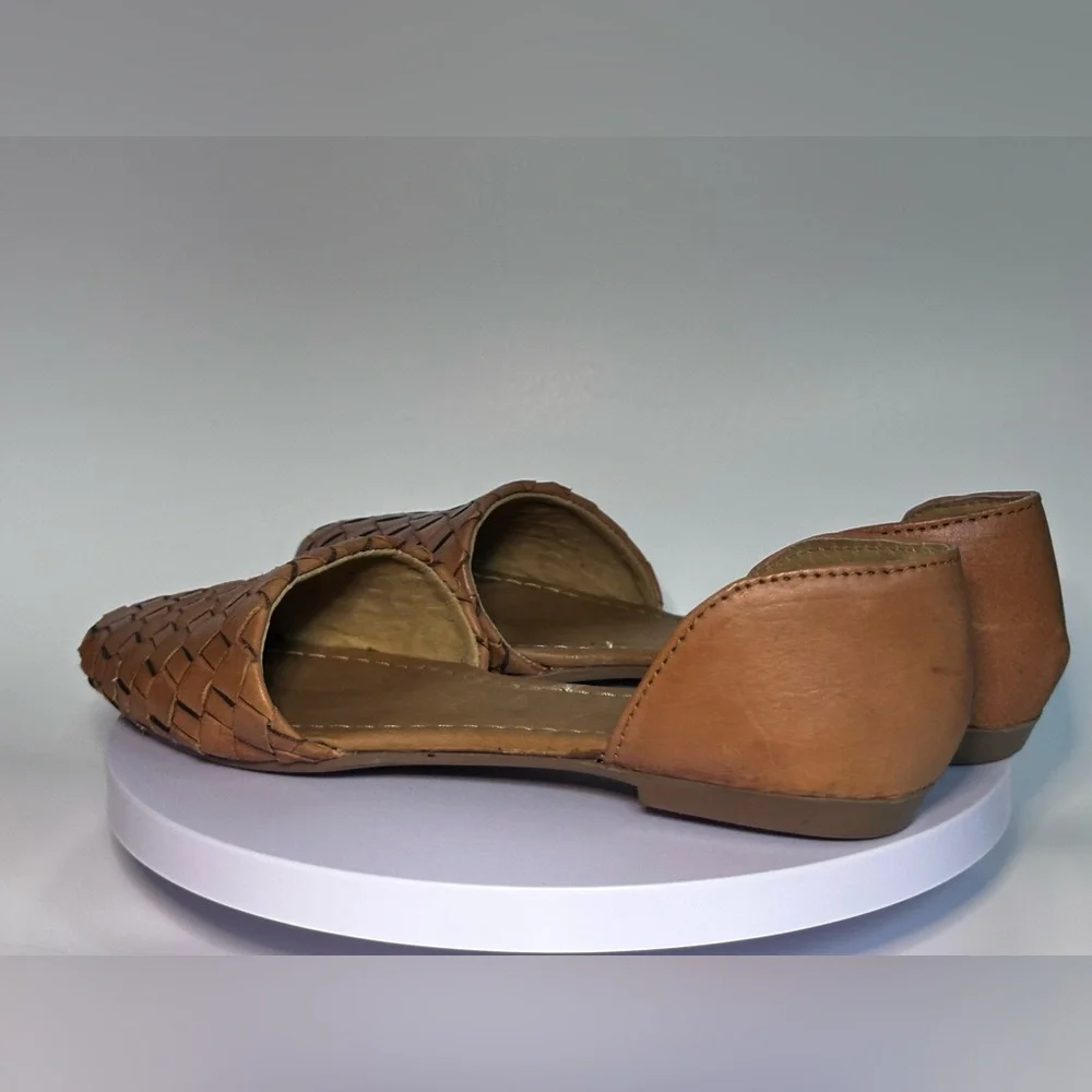 Agave Girl Woven Leather D’Orsay Flats Tan Size 7 - Picture 9 of 15